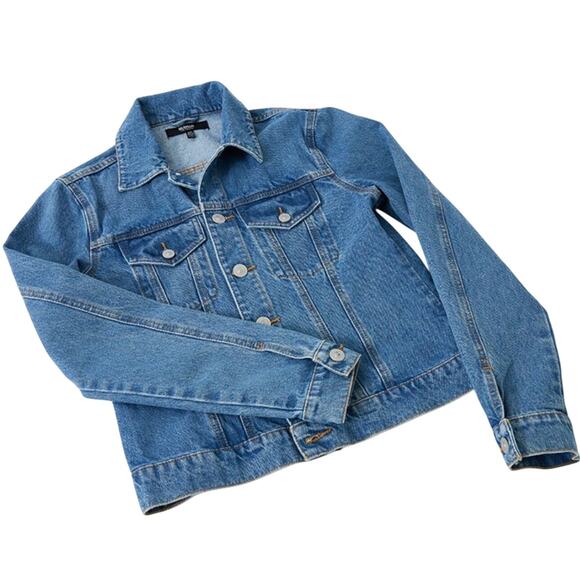 Hudson Jeans Classic Trucker Soft Stretch Denim Jean Jacket Women’s Size S/M - Picture 4 of 10